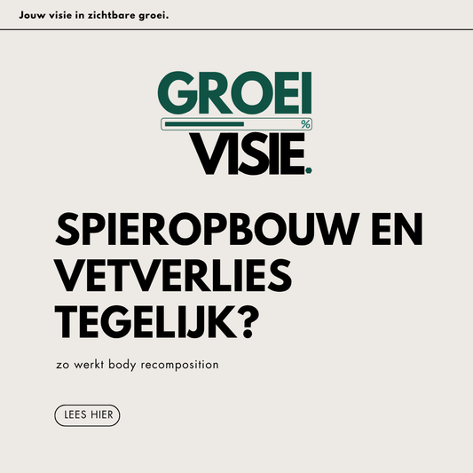 klikbare afbeelding blog titel spieropbouw en vetverlies met groei visie logo